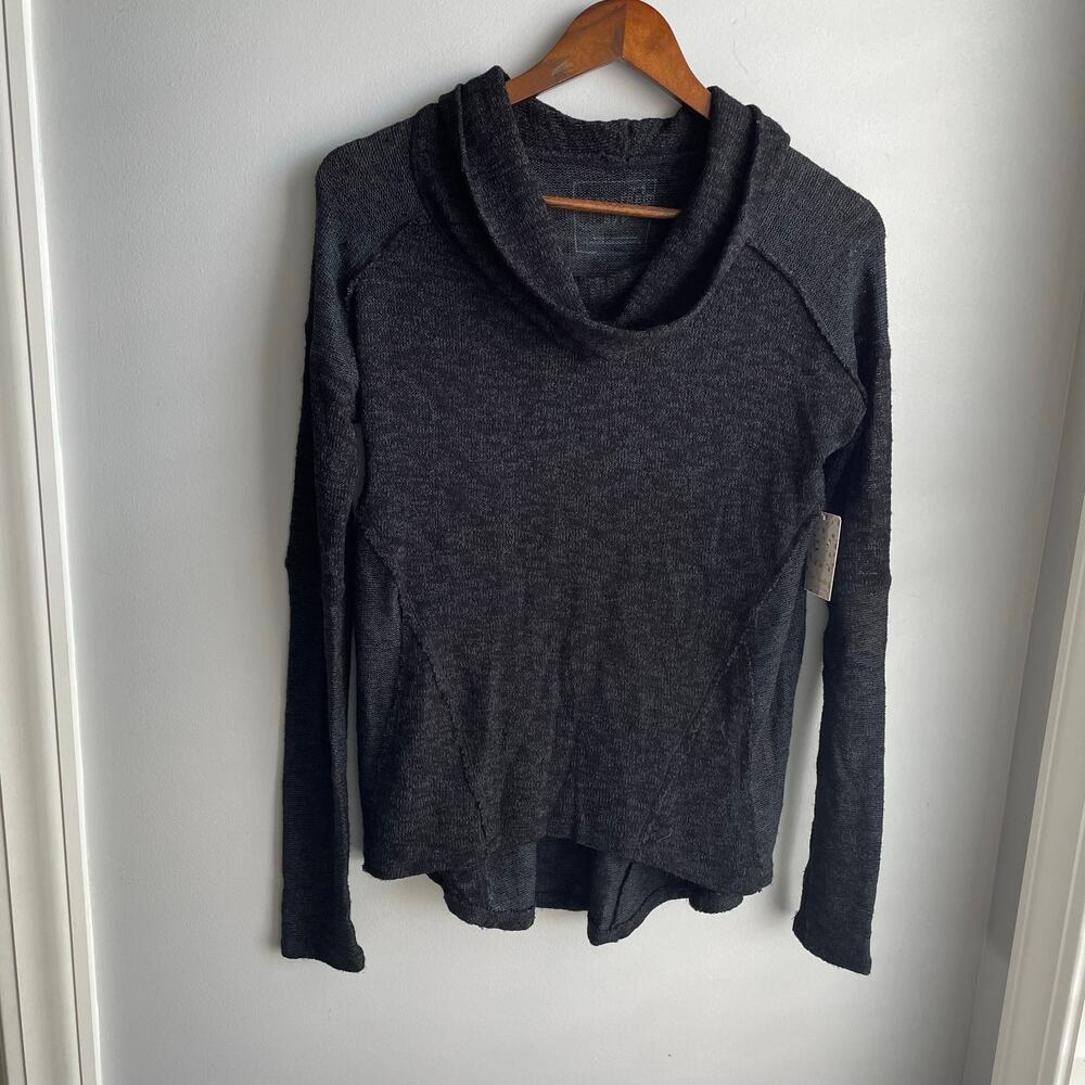 NWT Free People We The Free Beatnik Hacci Cowl Top Sweater Black size S - Picture 4 of 13